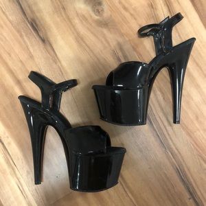 Pleaser Black 7” Stripper Shoes Sandals